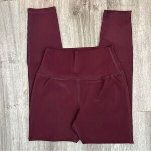 Five Dancewear Maroon Ribbed High Waisted Leggings Dance Gymnastics Cheer Size S